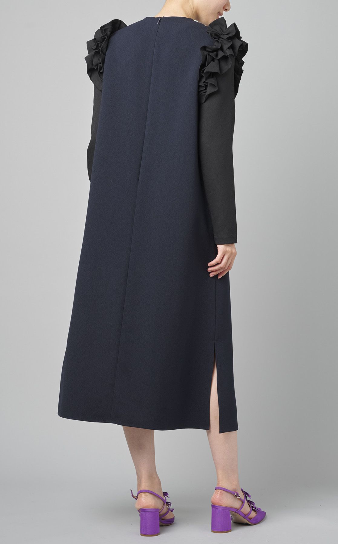 美品 ヒューデイトゥイブニング フリルヘム Aラインワンピース マキシ丈 ドレス hue DAY TO EVENING(ヒュー・デイ・トゥ・イブニング)のレンタル